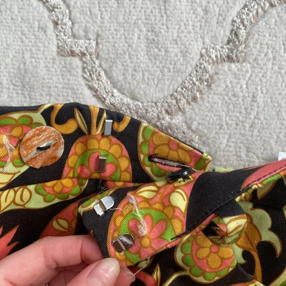 Zara Printed Flared Pants Trousers Groovy Floral 70's Pattern Sz Small - Picture 12 of 16